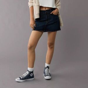 American Eagle Stretch High-Waisted Perfect Denim Mini Skirt